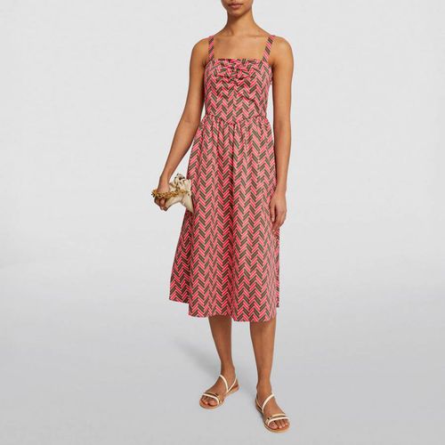 Red Tonka Pattern Cotton Midi Dress - Max&Co. - Modalova