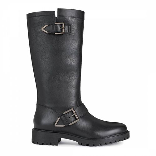 Black Leather Hoara Long Boot - Geox - Modalova