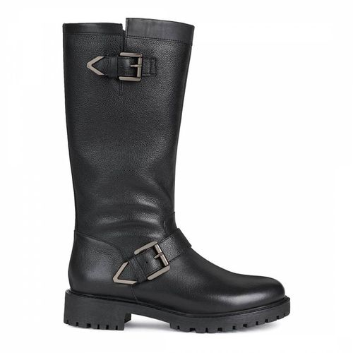 Black Leather Hoara Long Boot - Geox - Modalova
