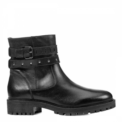 Black Leather Hoara Ankle Boot - Geox - Modalova