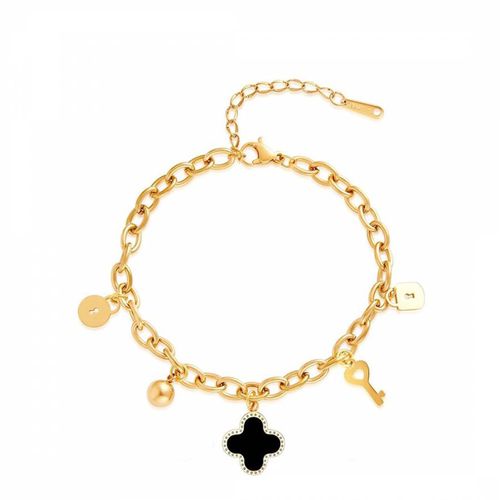 K Gold Black Charm Bracelet - Liv Oliver - Modalova