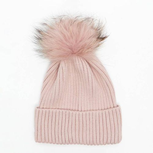 Faux Fur Pom Pom Premium Hat Dusty - Laycuna London - Modalova