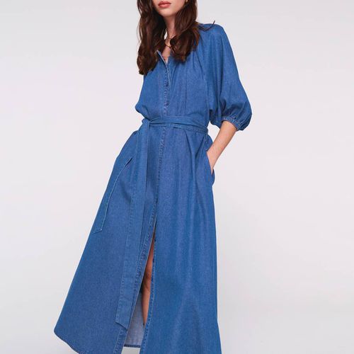 Blue Hibiscus Belted Midi Dress - Aligne - Modalova