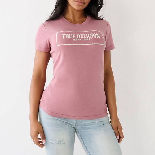 Pink Box Arched Logo Cotton T-Shirt - True Religion - Modalova