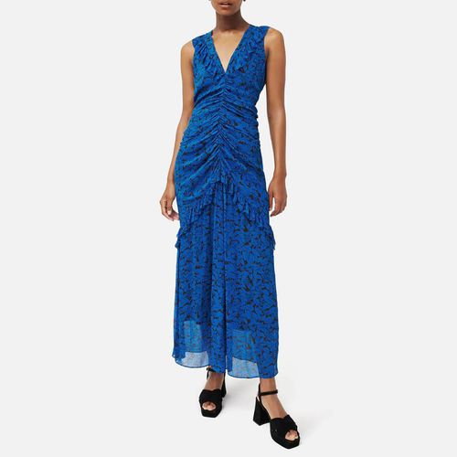 Blue Ruched Printed Midi Dress - Jigsaw - Modalova