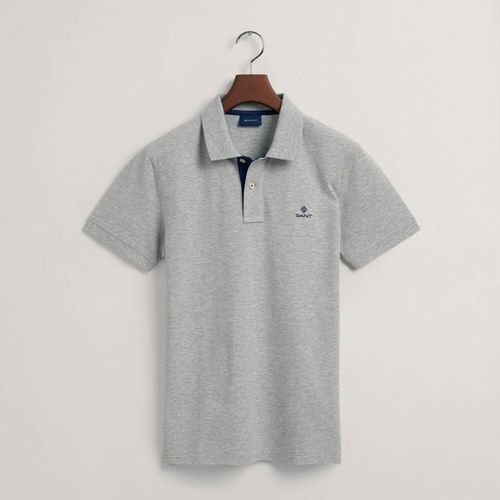 Grey Contrast Cotton Polo Shirt - Gant - Modalova