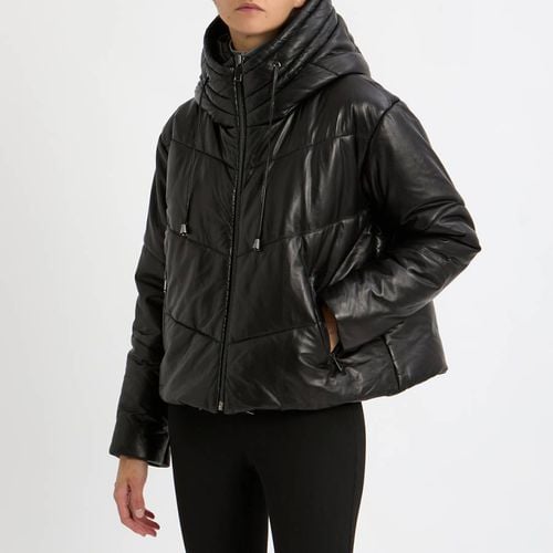 Black Leather Puffer Jacket - NÂ°Â· Eleven - Modalova