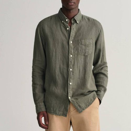 Khaki Pocket Linen Shirt - Gant - Modalova