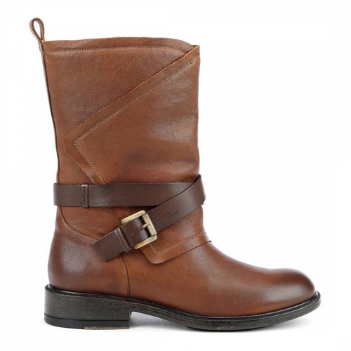 Brown Leather Catria Ankle Boot - Geox - Modalova