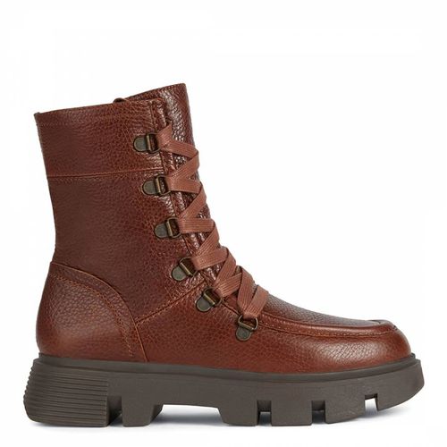 Brown Leather Vilde Lace up Boot - Geox - Modalova