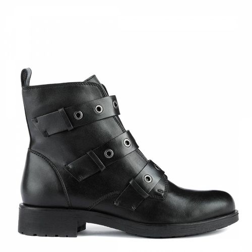 Black Leather Rawelle Ankle Boot - Geox - Modalova