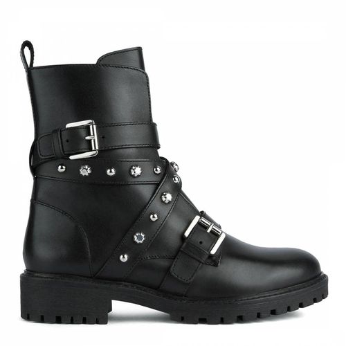 Black Leather Hoara Ankle Boot - Geox - Modalova