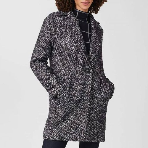 Navy Carmina Wool Blend Coat - Hobbs London - Modalova