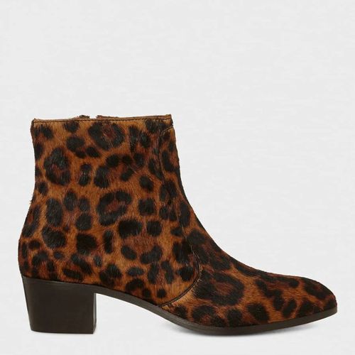 Brown Shona Leather Ankle Boots - Hobbs London - Modalova