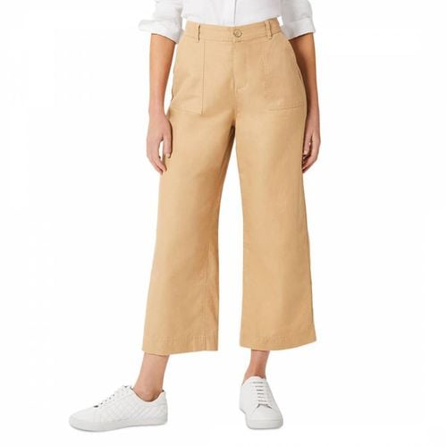 Camel Dora Crop Linen Trousers - Hobbs London - Modalova