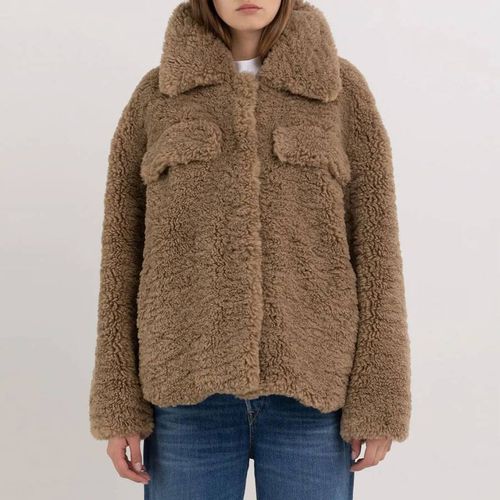 Camel Shearling Jacket - Replay - Modalova