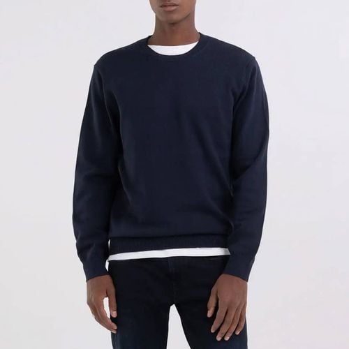 Deep Blue Cotton Jumper - Replay - Modalova