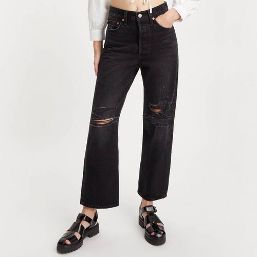 Black Distressed Straight Jeans - Levi's - Modalova