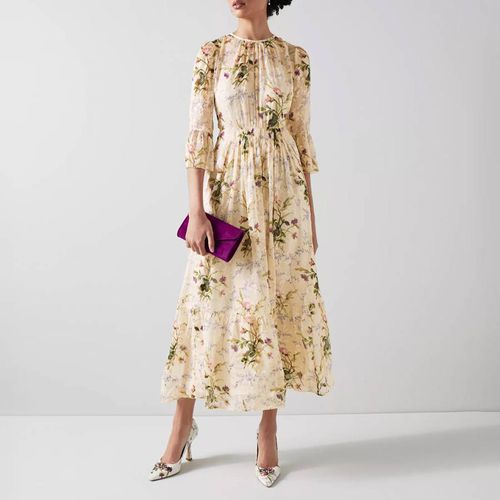 Cream Lourdes Meadow Silk Blend Dress - L K Bennett - Modalova