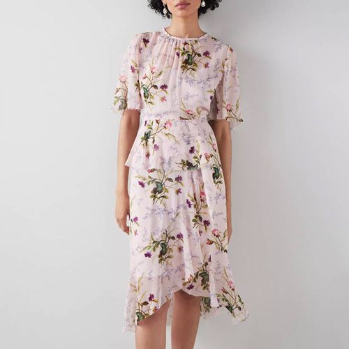 Pink Thea Meadow Scene Midi Dress - L K Bennett - Modalova