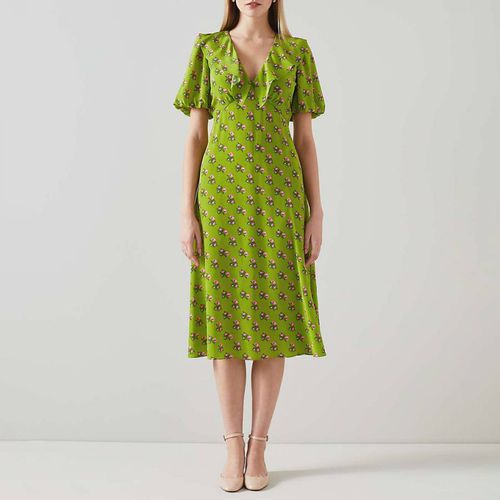 Lime Floral Edeline Silk Midi Dress - L K Bennett - Modalova