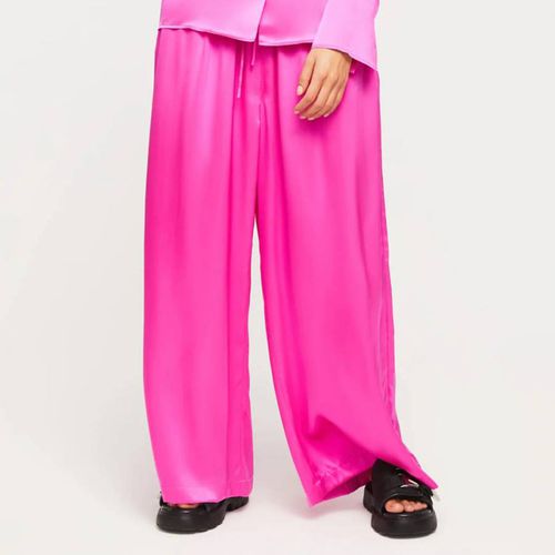 Bright Pink Adele Silk Trousers - Ginia - Modalova