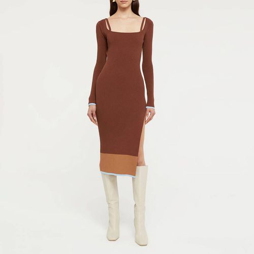 Chocolate Hazel Cotton Blend Midi Dress - Ginia - Modalova