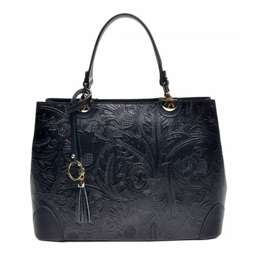 Black Italian Leather Handbag - Carla Ferreri - Modalova