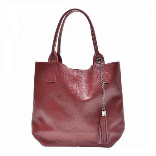 Red Italian Leather Tote Bag - Carla Ferreri - Modalova