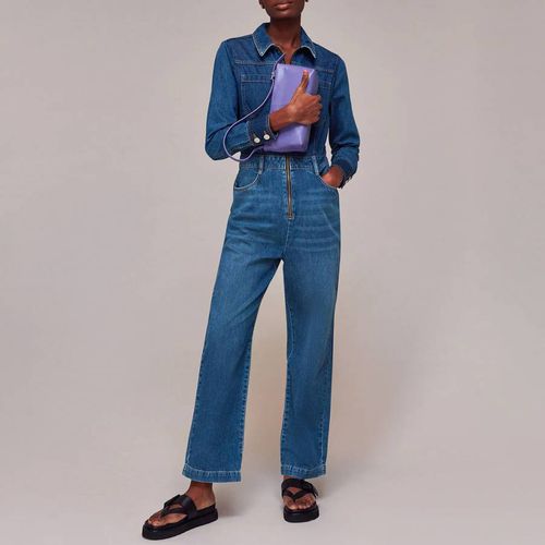 Elliot Patchwork Denim Jumpsuit - WHISTLES - Modalova