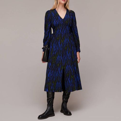 Blue Watercolour Tiger Midi Dress - WHISTLES - Modalova