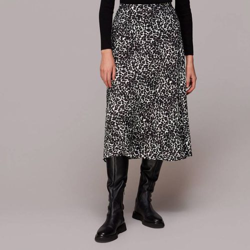 Black Shadow Leopard Bias Cut Skirt - WHISTLES - Modalova