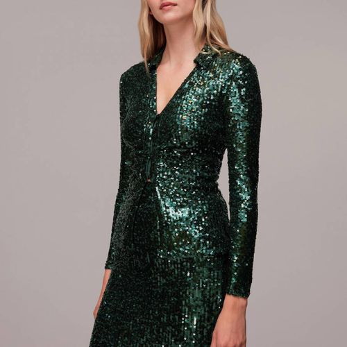 Green Layla Sequin Shirt - WHISTLES - Modalova