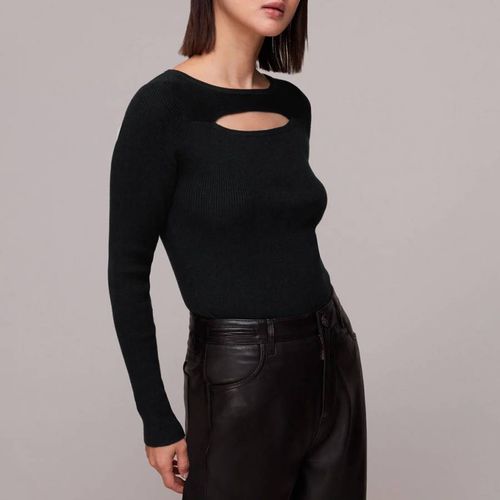 Black Cut Out Detail Knitted Top - WHISTLES - Modalova