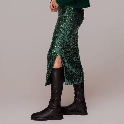 Green Sequin Column Skirt - WHISTLES - Modalova