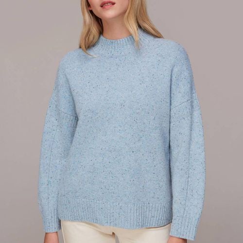 Blue Flecked Funnel Neck Jumper - WHISTLES - Modalova