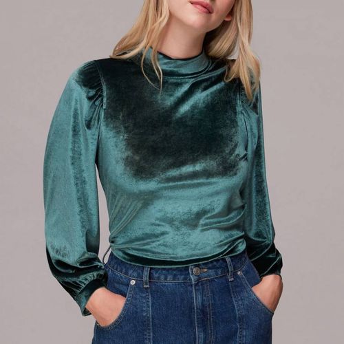 Green High Neck Velvet Top - WHISTLES - Modalova