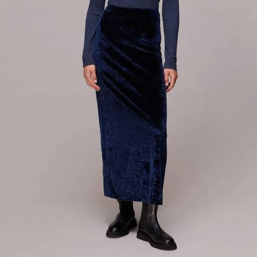 Blue Mia Crushed Velvet Skirt - WHISTLES - Modalova