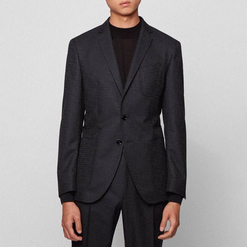 Black Raye Wool Blend Blazer - BOSS - Modalova