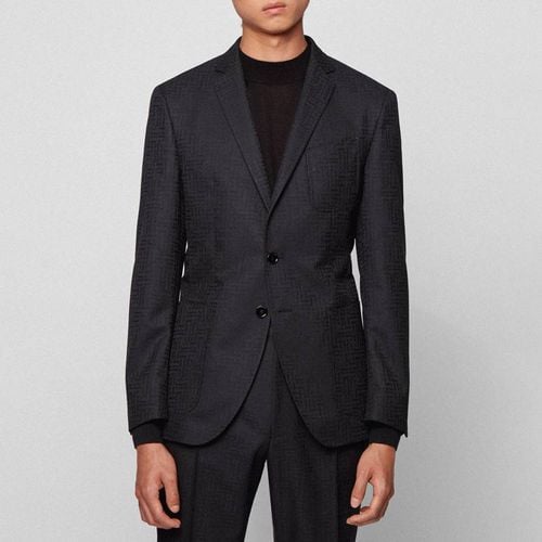 Black Raye Wool Blend Blazer - BOSS - Modalova