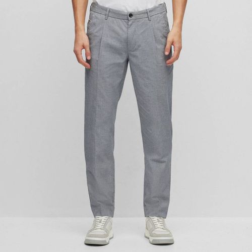 Grey Kaito Cotton Blend Trousers - BOSS - Modalova