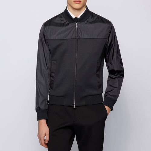 Black Nolwin Zip Bomber Jacket - BOSS - Modalova