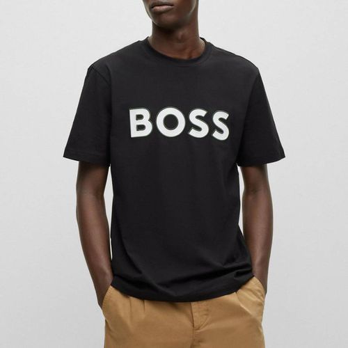 Black Telogox Logo Cotton T-Shirt - BOSS - Modalova