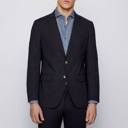 Dark Blue Hartlay Cotton Blazer - BOSS - Modalova