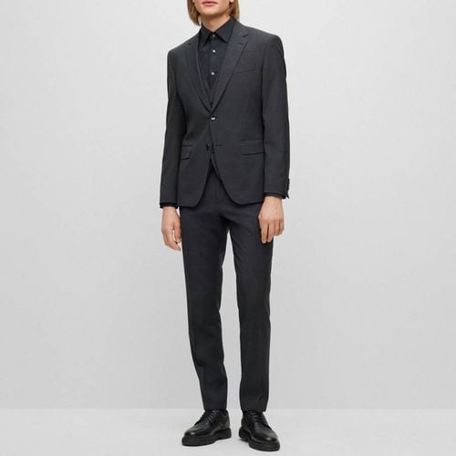 Black Huge 3 Piece Wool Suit - BOSS - Modalova