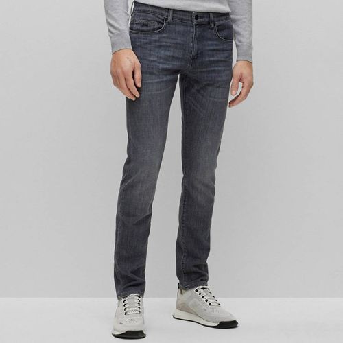 Wash Black Delaware Slim Stretch Cotton Jeans - BOSS - Modalova