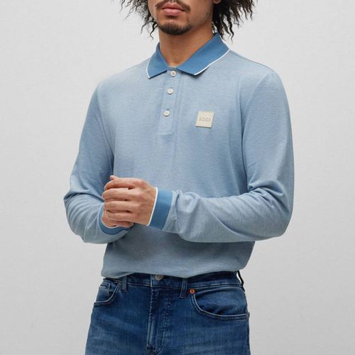 Light Peoxfordlong Cotton Polo Shirt - BOSS - Modalova