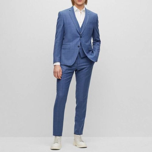 Blue Huge 3 Piece Wool Suit - BOSS - Modalova