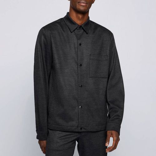 Charcoal Carper Wool Blend Overshirt - BOSS - Modalova