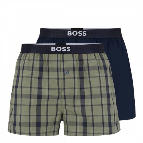 Multi Check And Plain Boxer Shorts 2 Pack - BOSS - Modalova